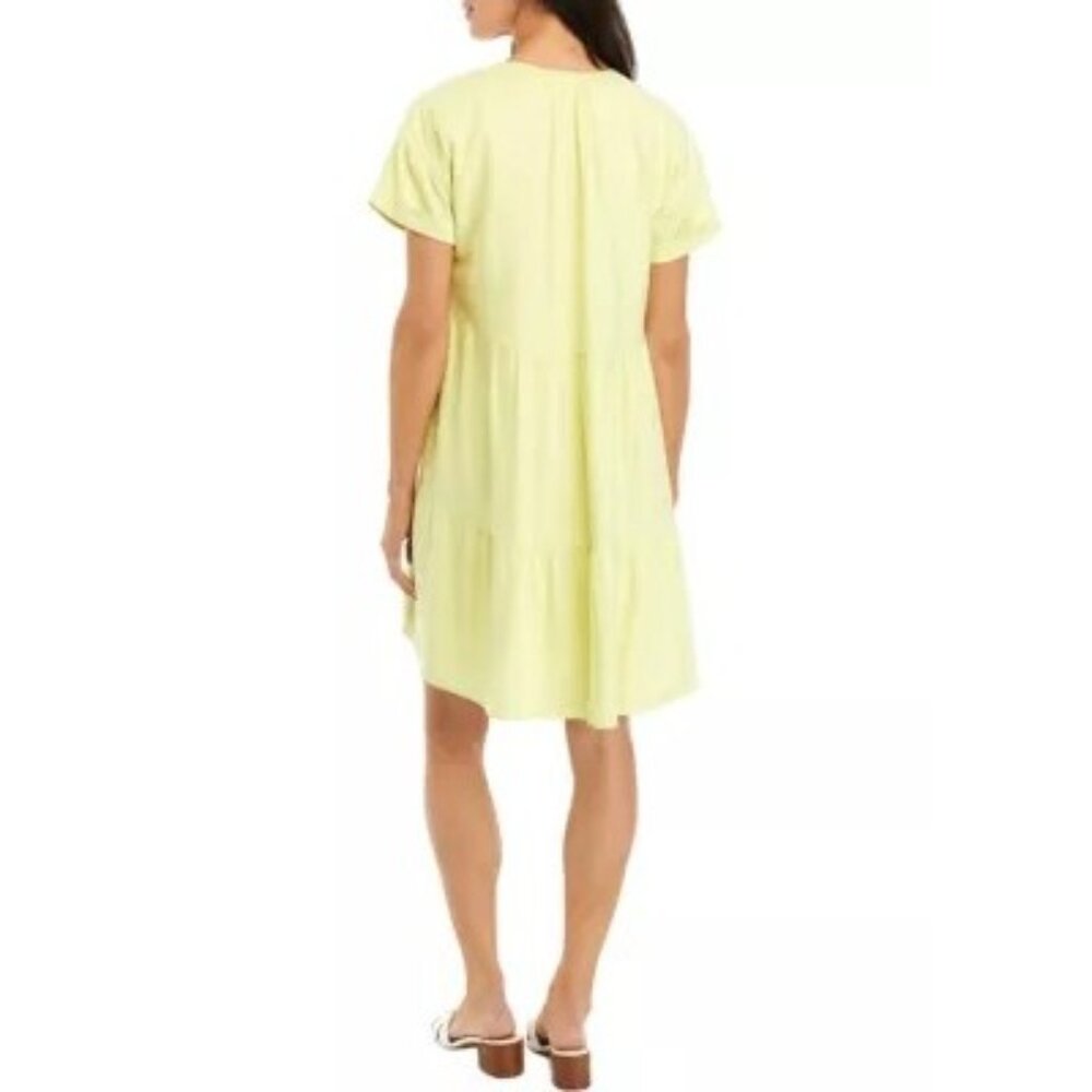 Cupio NWT Women's XL Yellow Tiered Mini Dress Charblock MarFashion CUDR01134M